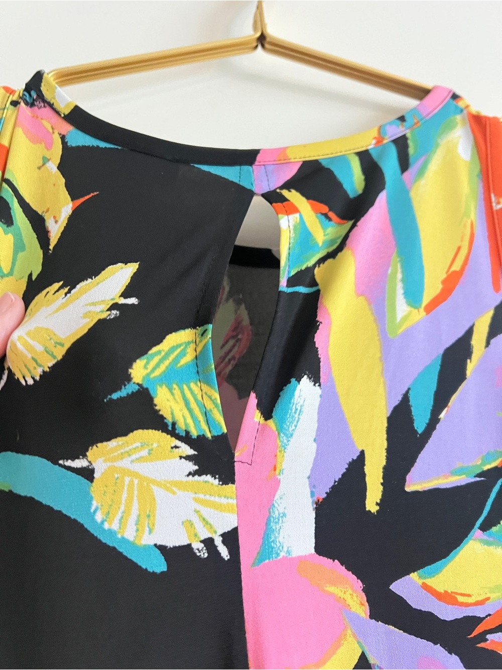 Vince Camuto Black Tropical Floral Sleeveless Maxi Dress Size Large Made in USA - Picture 14 of 16